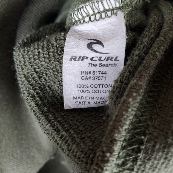Rip Curl Hoodie Olive Embroidered Size Medium - Picture 13 of 14